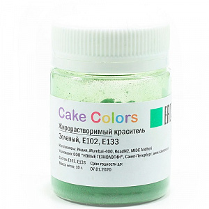 Жирорастворимый краситель Cake Colors Зеленый, Е102, Е133 10г